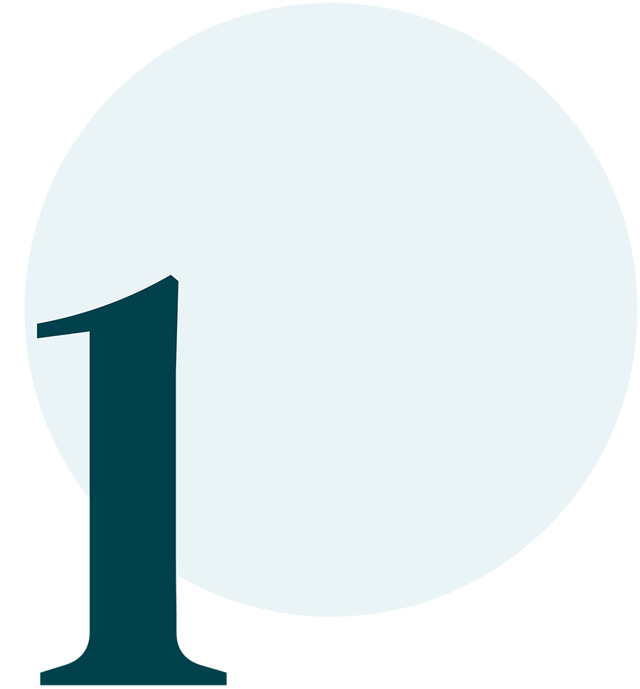 Pictogrammes-1 Chiffre 1 en bleu sur fond rond clair.