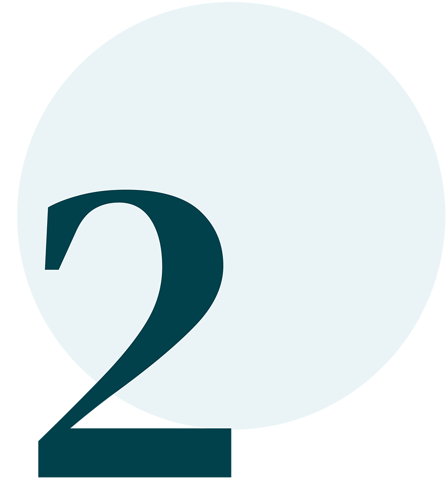 Pictogrammes-2 Chiffre 2 en bleu sur fond rond clair.