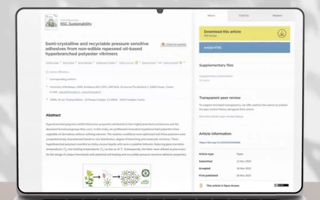Adhésifs de nouvelle génération issus de ressources végétales